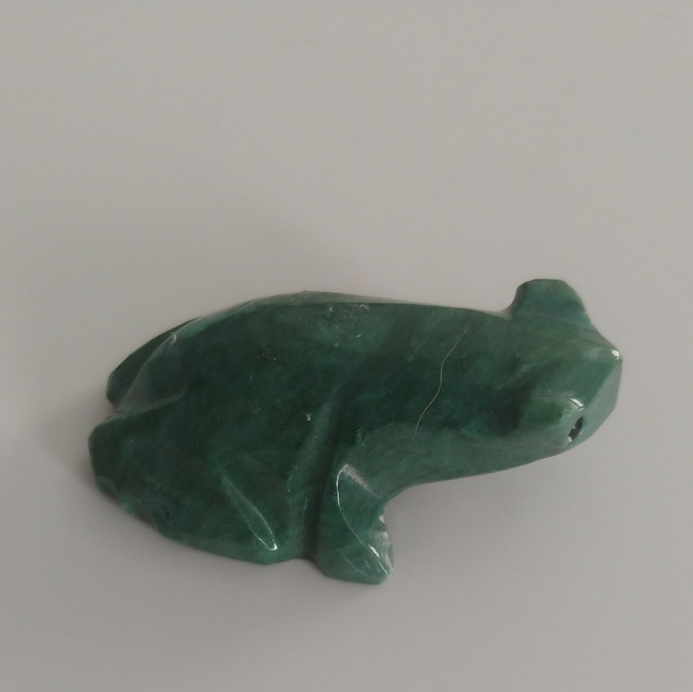 Jade Green Stone Frog Figurine